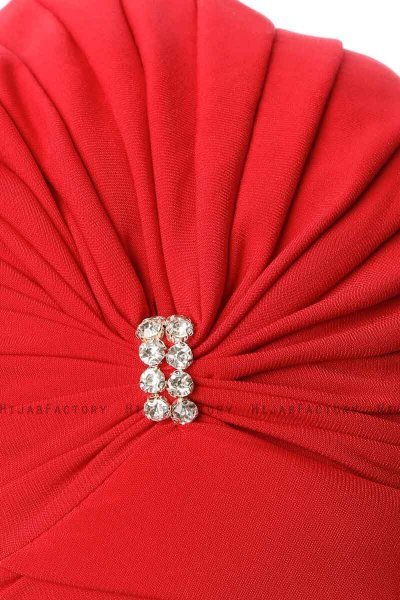 Arwa - Röd Crepe Chiffon Turban - Sehr-i Sal