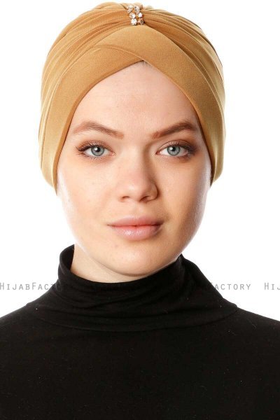 Arwa - Senapsgul Crepe Chiffon Turban - Sehr-i Sal