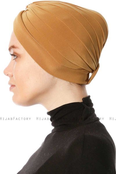 Arwa - Senapsgul Crepe Chiffon Turban - Sehr-i Sal