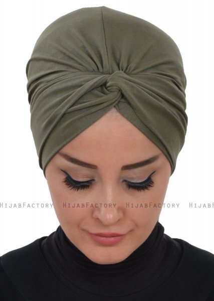 Astrid - Khaki Bomull Turban - Ayse Turban