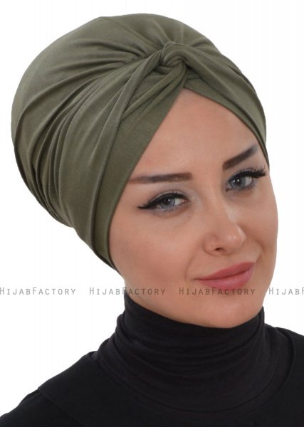 Astrid - Khaki Bomull Turban - Ayse Turban