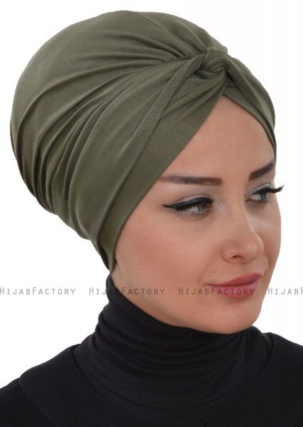 Astrid - Khaki Bomull Turban - Ayse Turban
