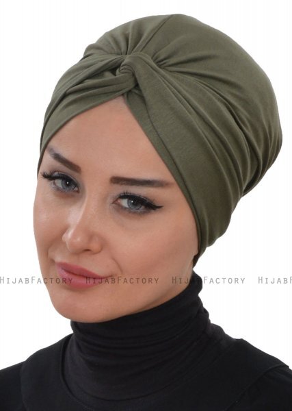 Astrid - Khaki Bomull Turban - Ayse Turban