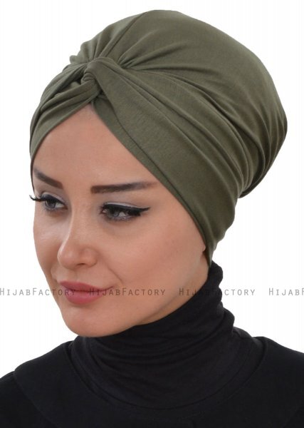 Astrid - Khaki Bomull Turban - Ayse Turban