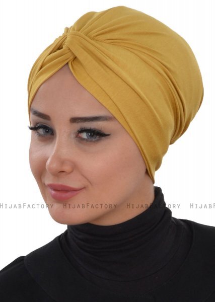 Astrid - Senapsgul Bomull Turban - Ayse Turban