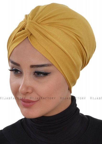 Astrid - Senapsgul Bomull Turban - Ayse Turban