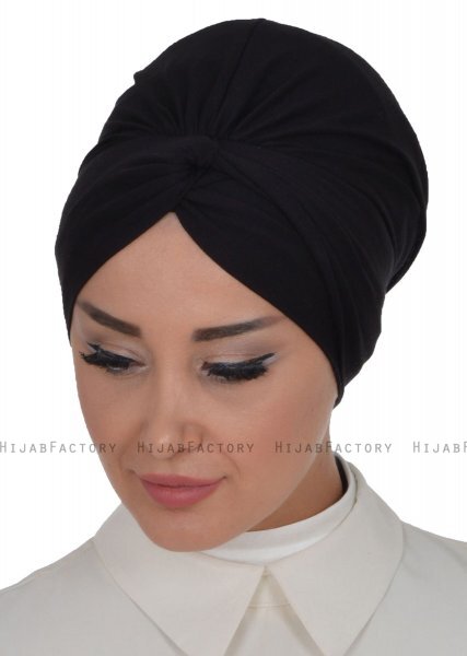 Astrid - Svart Bomull Turban - Ayse Turban