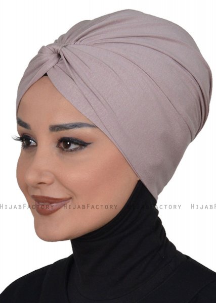Astrid - Taupe Bomull Turban - Ayse Turban