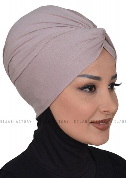 Astrid - Taupe Bomull Turban - Ayse Turban