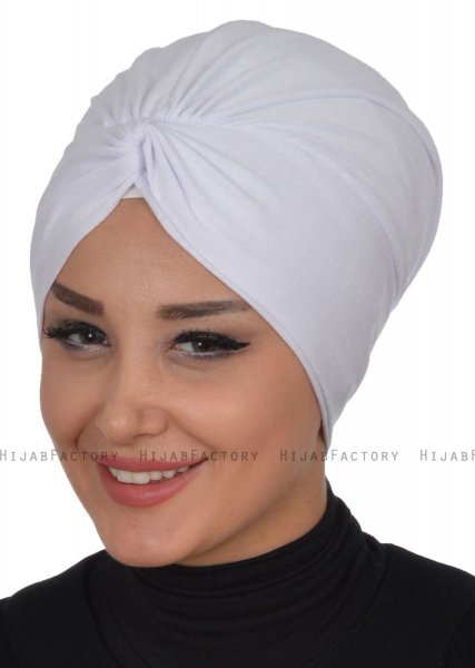 Astrid - Vit Bomull Turban - Ayse Turban