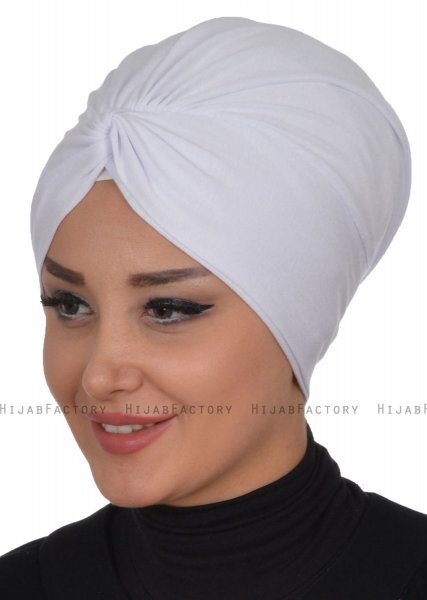 Astrid - Vit Bomull Turban - Ayse Turban