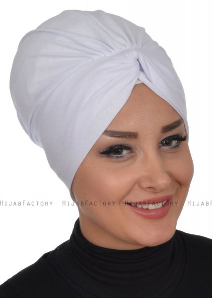Astrid - Vit Bomull Turban - Ayse Turban