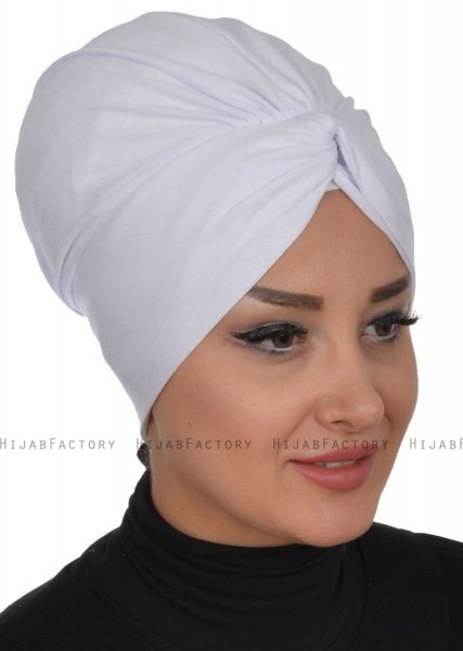 Astrid - Vit Bomull Turban - Ayse Turban