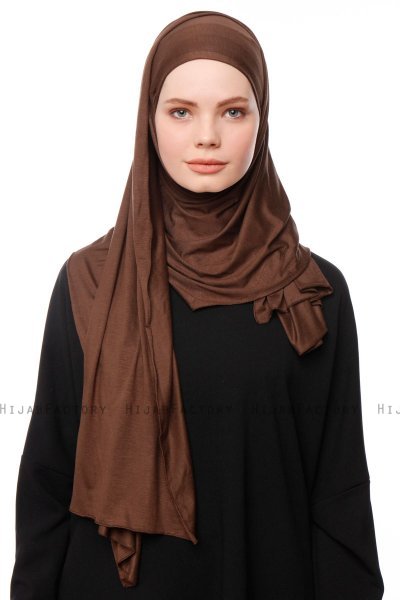 Asya - Brun Praktisk Viskos Hijab