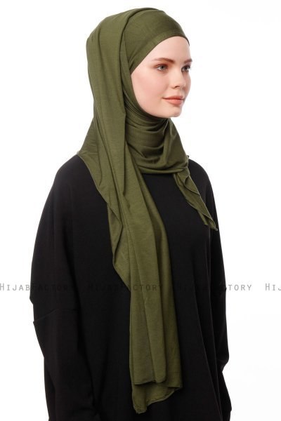 Asya - Khaki Praktisk Viskos Hijab