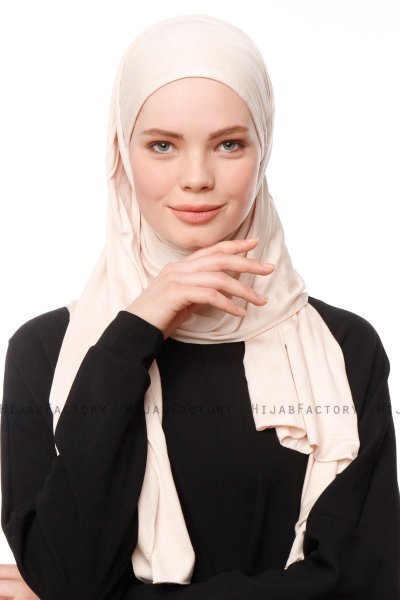 Asya - Ljus Beige Praktisk Viskos Hijab