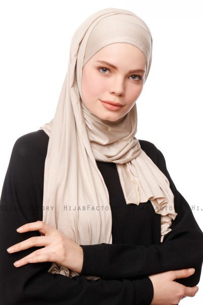 Asya - Ljus Taupe Praktisk Viskos Hijab