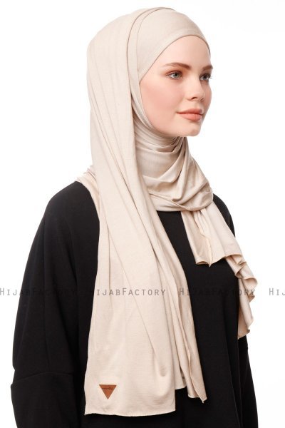 Asya - Ljus Taupe Praktisk Viskos Hijab