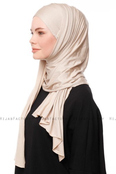 Asya - Ljus Taupe Praktisk Viskos Hijab