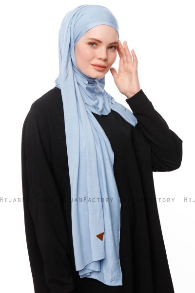 Asya - Ljusblå Praktisk Viskos Hijab