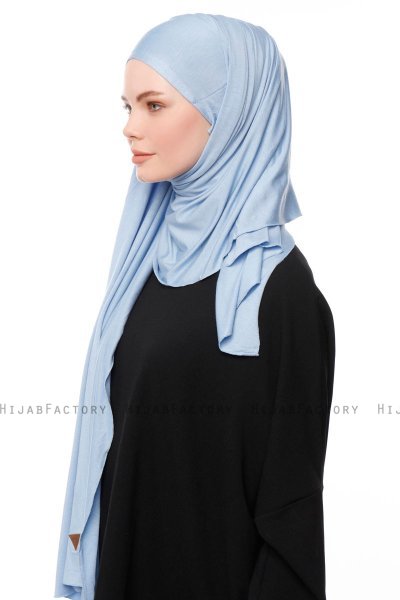Asya - Ljusblå Praktisk Viskos Hijab
