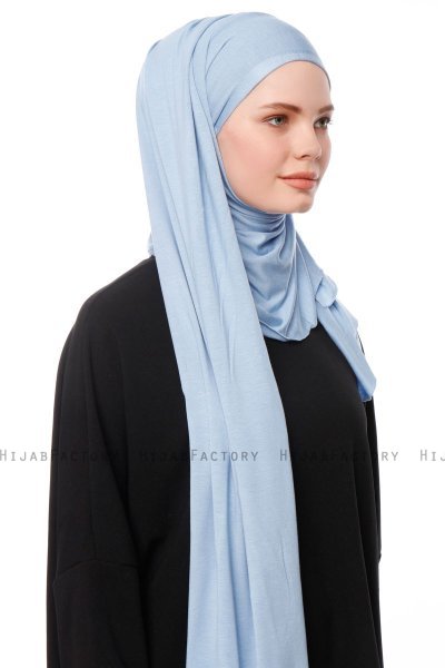 Asya - Ljusblå Praktisk Viskos Hijab
