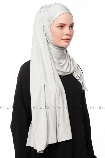 Asya - Ljusgrå Praktisk Viskos Hijab