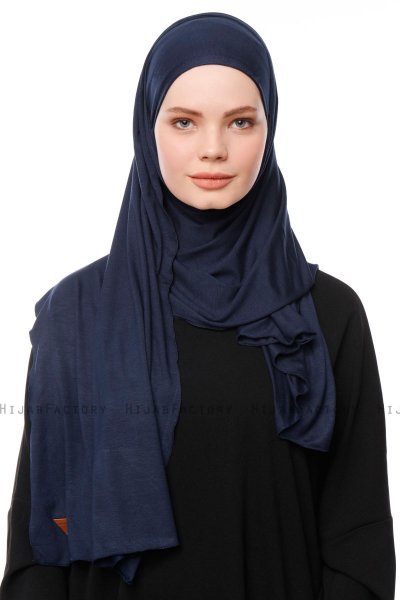 Asya - Marinblå Praktisk Viskos Hijab