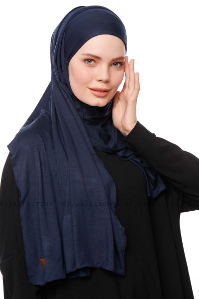 Asya - Marinblå Praktisk Viskos Hijab