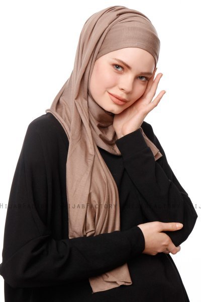 Asya - Mörk Taupe Praktisk Viskos Hijab