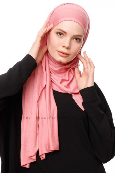 Asya - Mörkrosa Praktisk Viskos Hijab