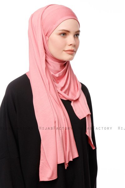 Asya - Mörkrosa Praktisk Viskos Hijab
