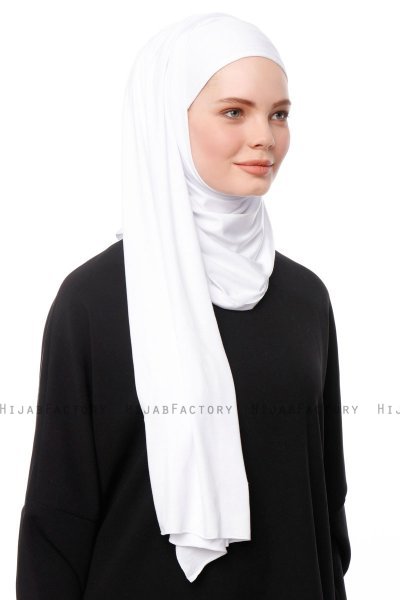 Asya - Vit Praktisk Viskos Hijab