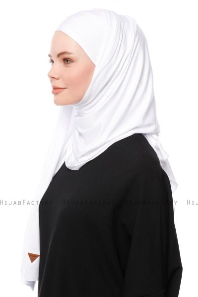 Asya - Vit Praktisk Viskos Hijab