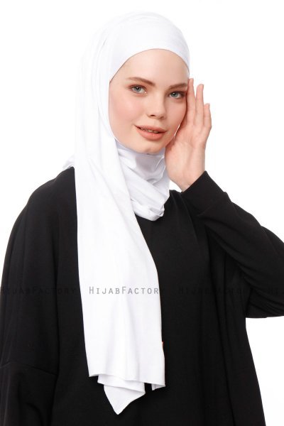 Asya - Vit Praktisk Viskos Hijab