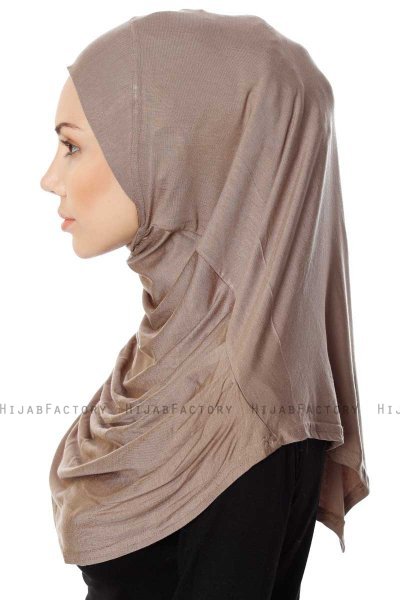 Ava - Mörk Taupe One-Piece Al Amira Hijab - Ecardin