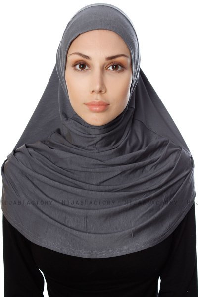Ava - Mörkgrå One-Piece Al Amira Hijab - Ecardin