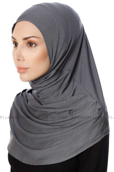 Ava - Mörkgrå One-Piece Al Amira Hijab - Ecardin
