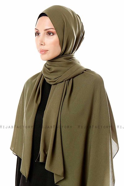 Ayla - Khaki Chiffon Hijab