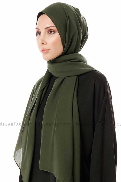 Ayla - Mörkgrön Chiffon Hijab
