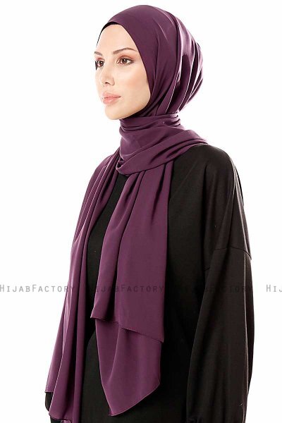 Ayla - Plommon Chiffon Hijab