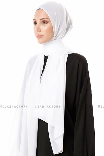 Ayla - Vit Chiffon Hijab