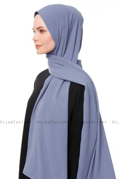 Aylin - Indigo Medine Silk Hijab - Gülsoy
