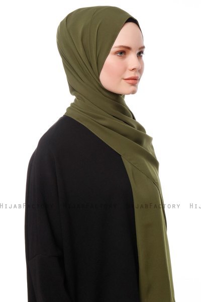 Aylin - Khaki Medine Silk Hijab - Gülsoy