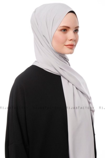 Aylin - Ljusgrå Medine Silk Hijab - Gülsoy