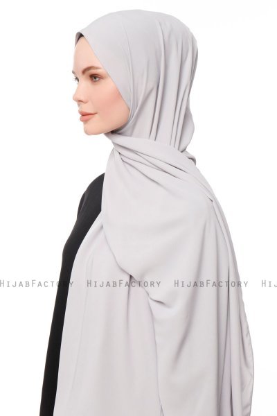 Aylin - Ljusgrå Medine Silk Hijab - Gülsoy