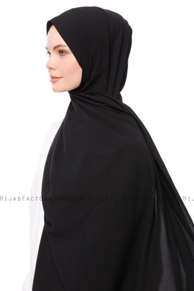 Aylin - Svart Medine Silk Hijab - Gülsoy