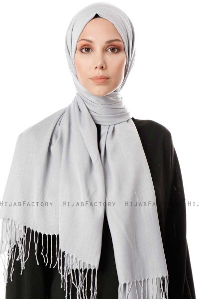 Aysel - Ljusgrå Pashmina Hijab - Gülsoy
