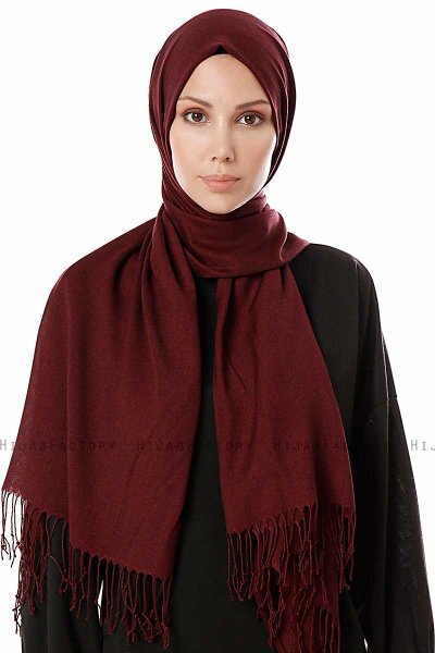 Aysel - Mörk Bordeaux Pashmina Hijab - Gülsoy