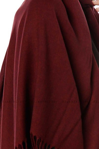 Aysel - Mörk Bordeaux Pashmina Hijab - Gülsoy